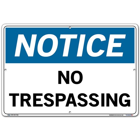 Vestil Aluminum Sign, 12-1/2" Height, 18-1/2" Width, Aluminum, Rectangle, English SI-N-36-D-AL-063